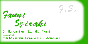 fanni sziraki business card